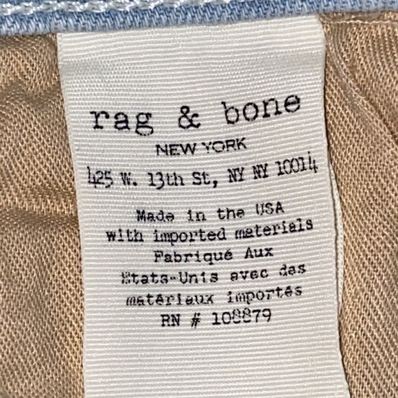 rag & bone NY Standard Issue Fit 1 Skinny Leg Jeans in White Water size 33 - Picture 9 of 16